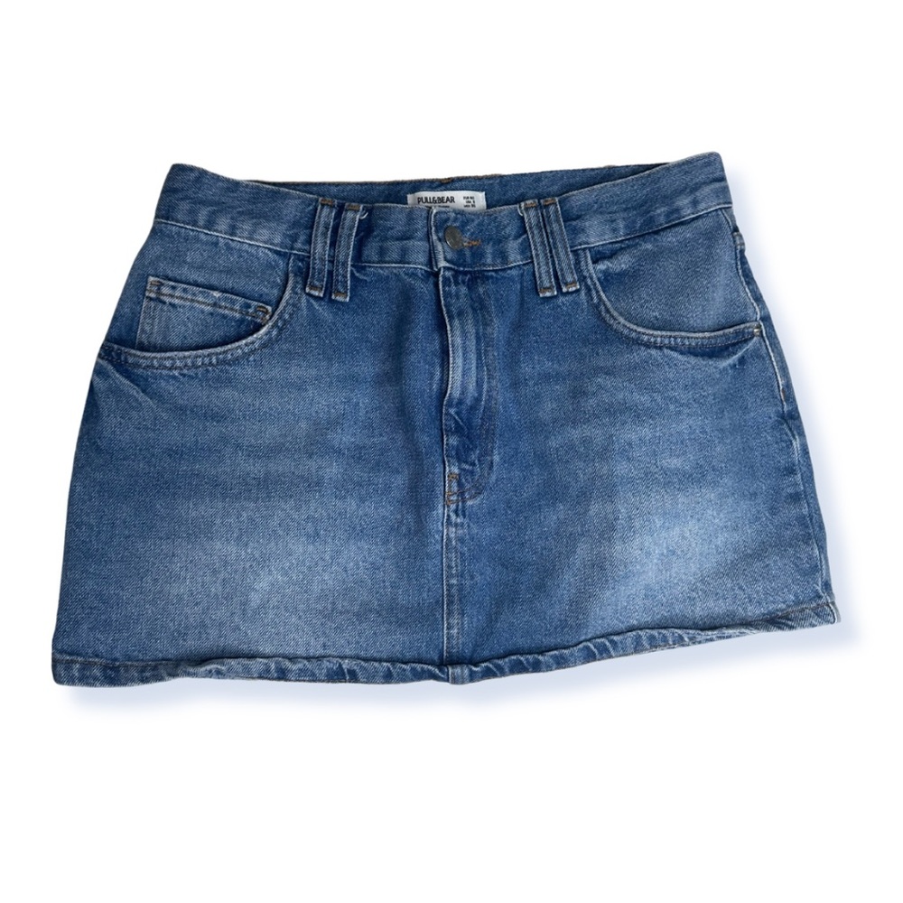 denim mini skirt